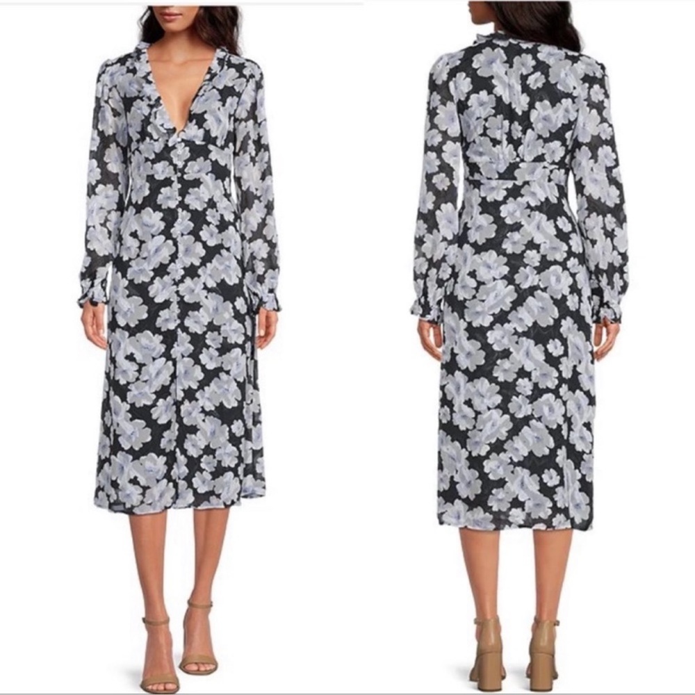 NWT En Saison Teagan Long Sleeve floral Midi Dress